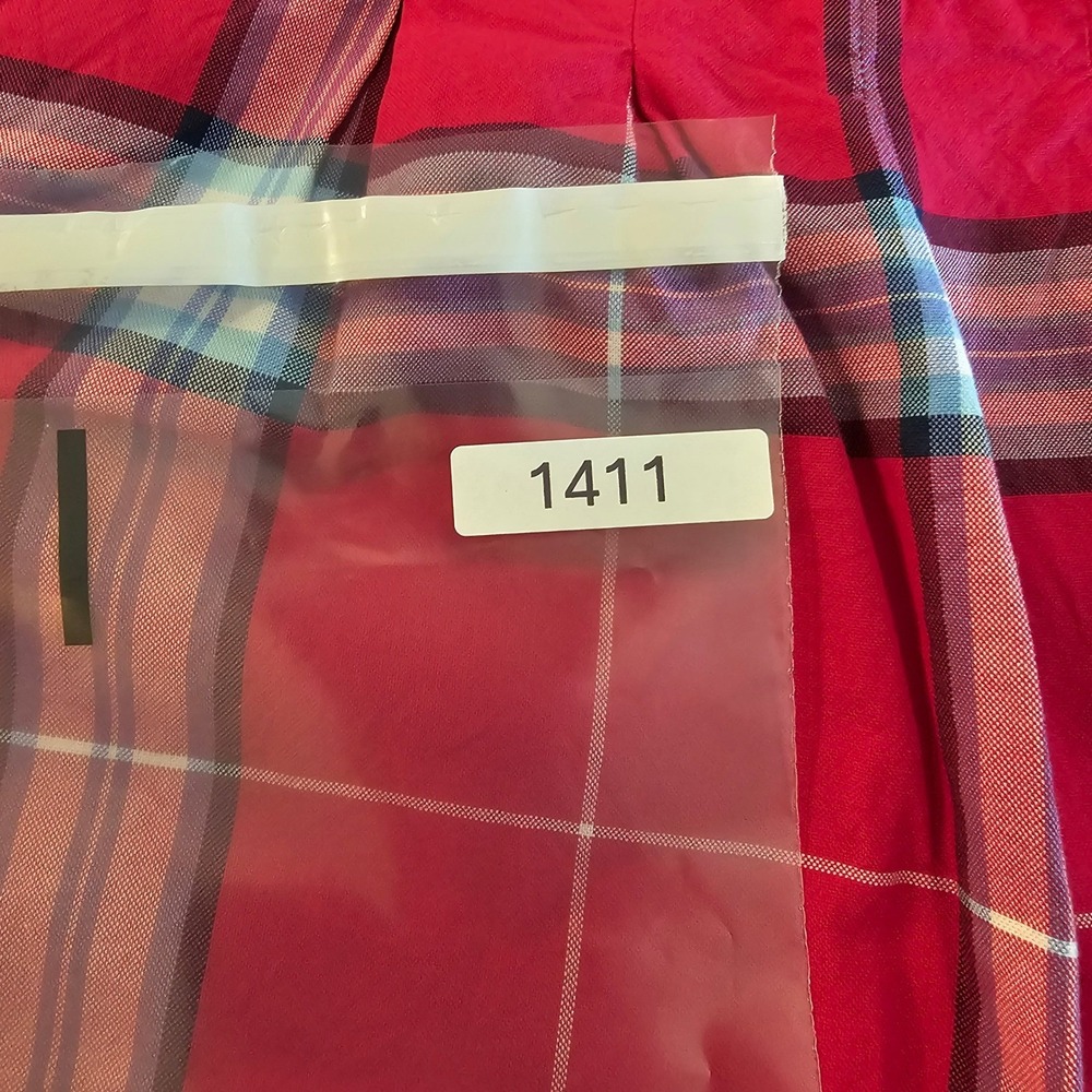 Talbots Petites Dark Pink Plaid Sleeveless Pleated Blouse Top Size P - Picture 7 of 7